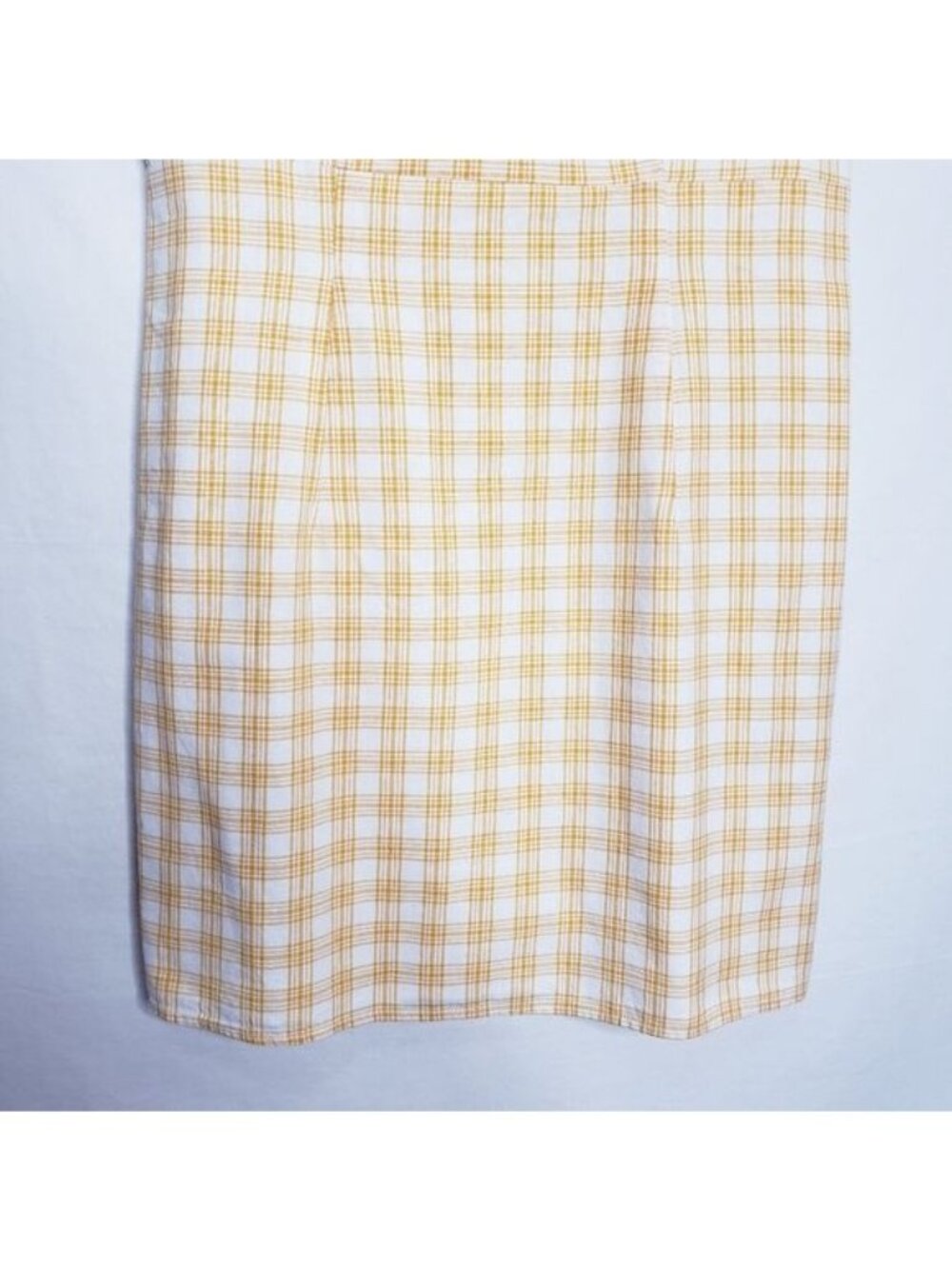 Forever 21 Yellow & White Plaid Sleeveless Mini Sun Dress Women's Size Medium - Picture 4 of 10